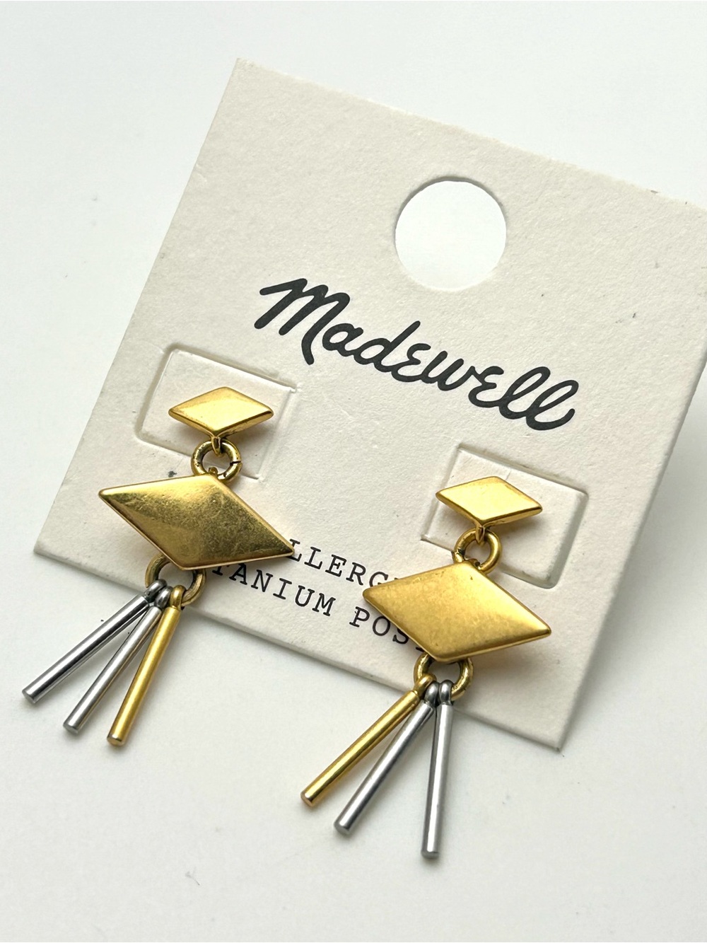 Madewell Mixed Metal Dangle Earrings NWT